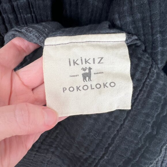 Ikikiz Pokoloko Crinkle Jacket Gauzy Oversized Boho Cardigan Sweater Jacket Coat - Picture 11 of 15